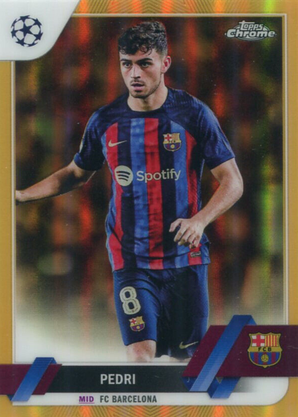 Pedri 2022 Topps Chrome UEFA Club Competitions #136 Gold