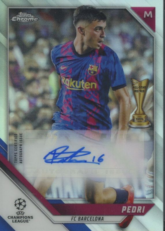 Pedri 2022 Topps Chrome UEFA Club Competitions #CA-P Autographs PSA 10