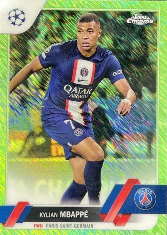 Kylian Mbappe 2022 Topps Chrome UEFA Club Competitions #100 Neon 