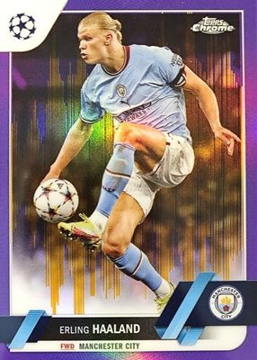 2022 Topps Chrome UEFA Club Competitions #99 Purple & Gold Seismic Refractor