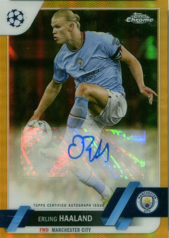 Erling Haaland 2022 Topps Chrome UEFA Club Competitions #CA-EH Autographs PSA 10