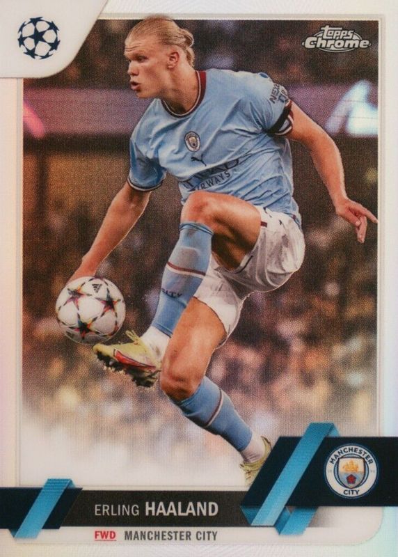 Erling Haaland 2022 Topps Chrome UEFA Club Competitions #99 Refractor RAW