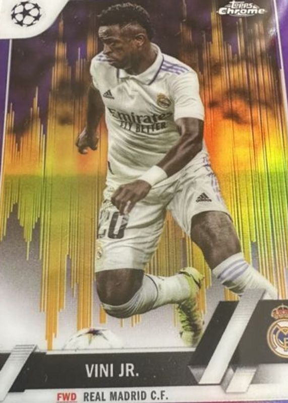 Vinicius Jr. 2022 Topps Chrome UEFA Club Competitions #20 Purple & Gold Seismic Refractor PSA 10