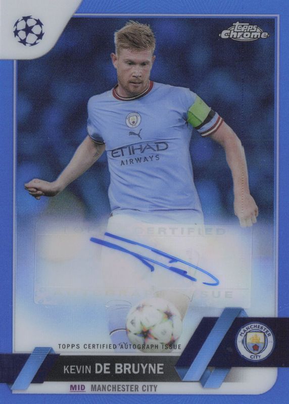 2023-24 Topps Finest UEFA Club Competitions Blue Autographs Kevin De Bruyne /150 ケヴィン・デ・ブライネ 直筆サインカード