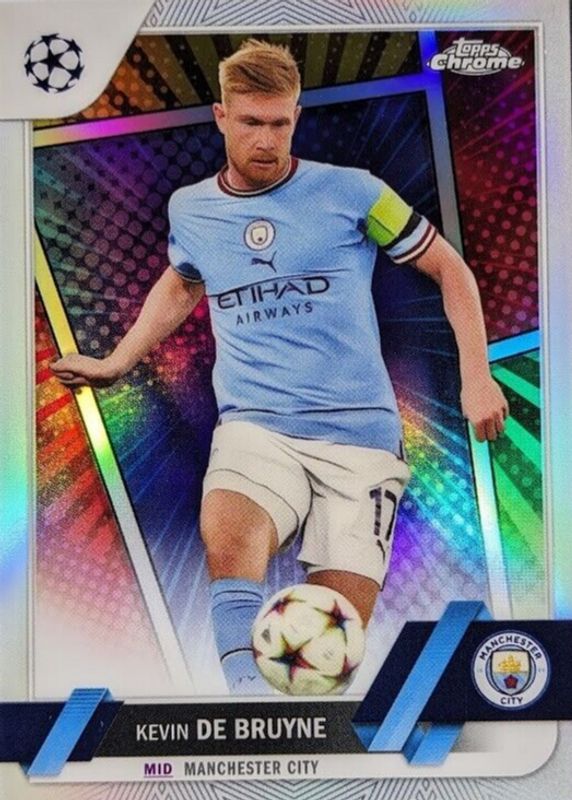 Kevin De Bruyne 2022 Topps Chrome UEFA Club Competitions #33 Hero Variation /(SSP) PSA 10