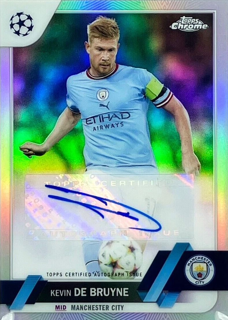 2023-24 Topps Finest UEFA Club Competitions Blue Autographs Kevin De Bruyne /150 ケヴィン・デ・ブライネ 直筆サインカード