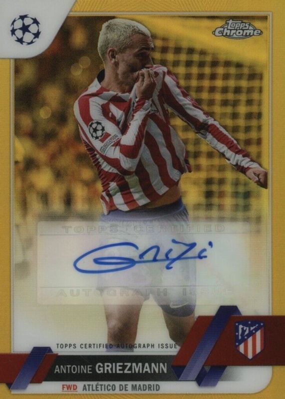 Antoine Griezmann 2022 Topps Chrome UEFA Club Competitions #CA-GN Autographs - Gold Refractor /50 PSA 10