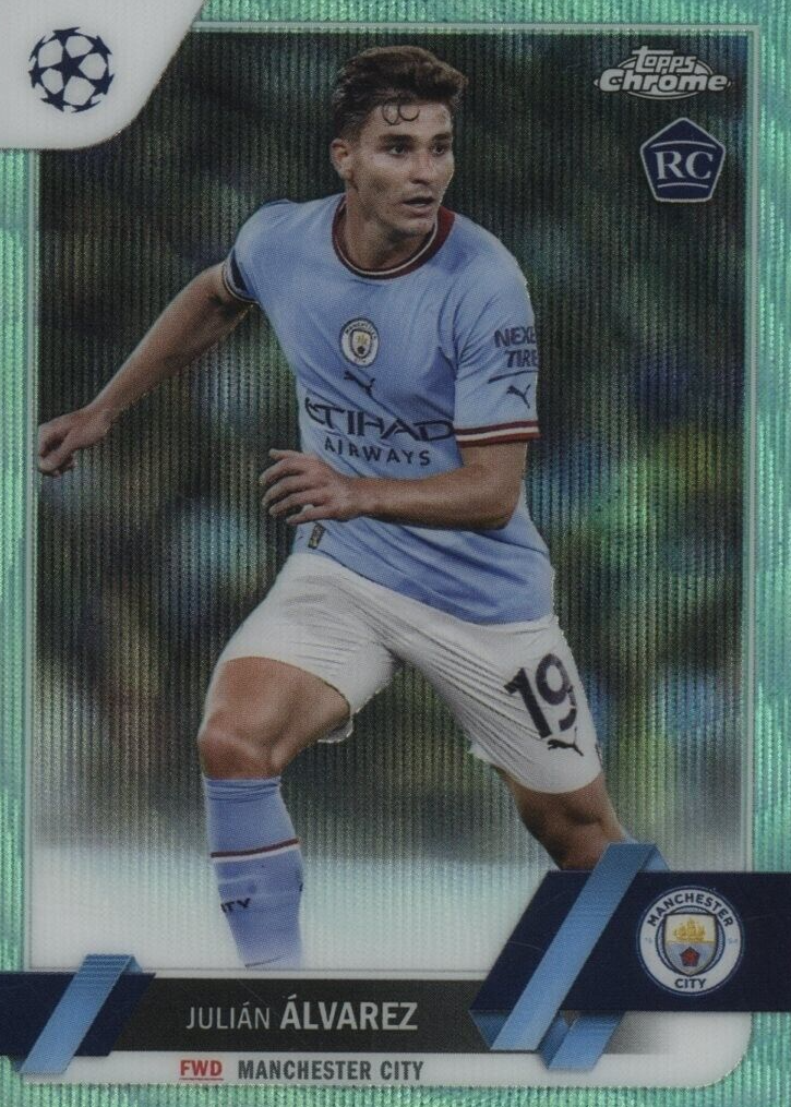 Julian Alvarez 2022 Topps Chrome UEFA Club Competitions #68 Aqua
