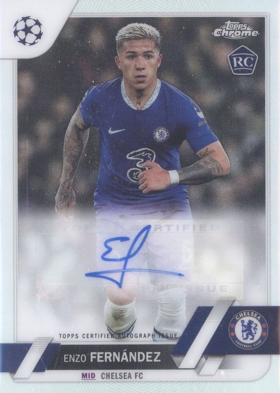 Enzo Fernandez 2022 Topps Chrome UEFA Club Competitions #CA-EF Autographs Rookie RAW