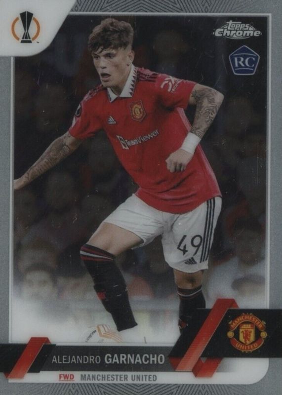 Alejandro Garnacho 2022 Topps Chrome UEFA Club Competitions #50 Base Rookie SGC 10