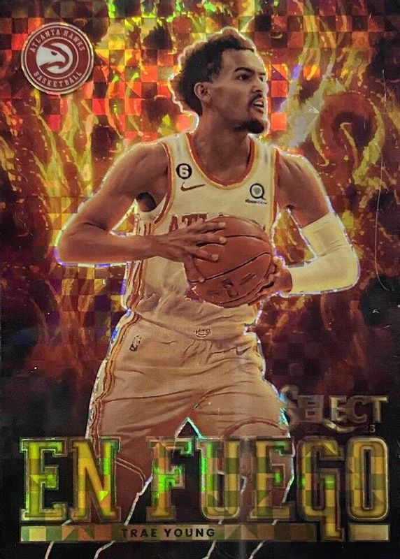 Trae Young 2022 Select #5 En Fuego - Gold /10 PSA 9