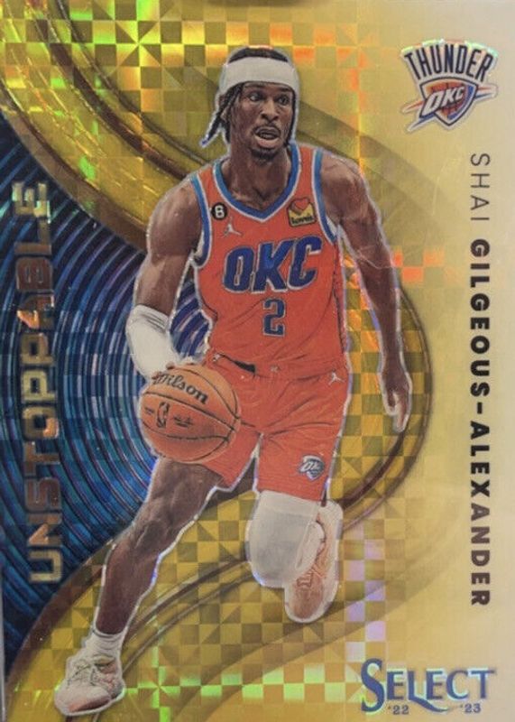 Shai Gilgeous-Alexander 2022 Select #13 Unstoppable - Gold /10 PSA