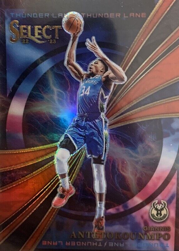 Giannis Antetokounmpo 2022 Select #13 Thunder Lane - Red PSA 10