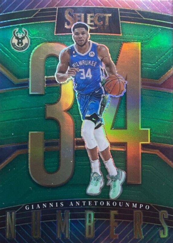 Giannis Antetokounmpo 2022 Select #9 Select Numbers - Green BGS 9.5