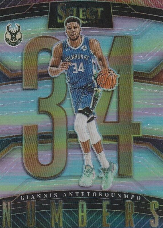 Giannis Antetokounmpo 2022 Select #9 Select Numbers - Silver BGS 9