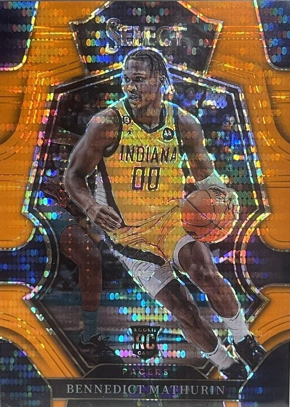 Bennedict Mathurin 2022 Select #182 Premier Level Neon Orange Pulsar /15 Rookie RAW