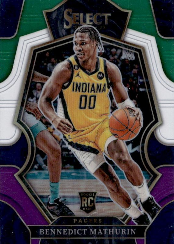 Bennedict Mathurin 2022 Select #182 Premier Level Green White Purple Rookie PSA 10