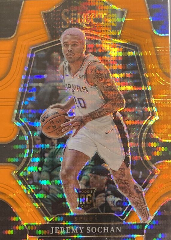 Jeremy Sochan 2022 Select #192 Premier Level Neon Orange Pulsar /15 Rookie RAW