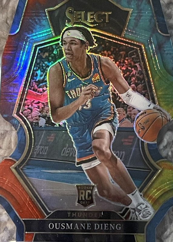 Ousmane Dieng 2022 Select #190 Premier Level Tie-Dye Die-Cut /25 Rookie PSA 10