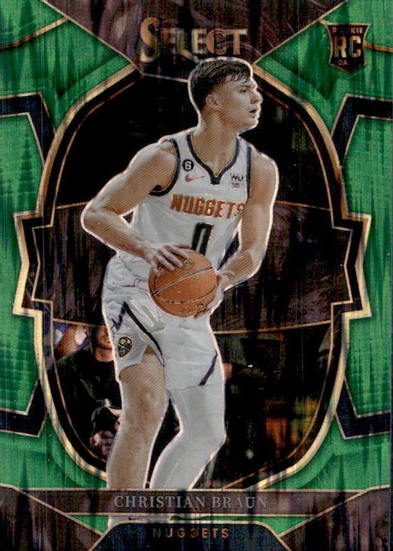 Christian Braun 2022 Select #85 Concourse Green Shock Rookie PSA 10