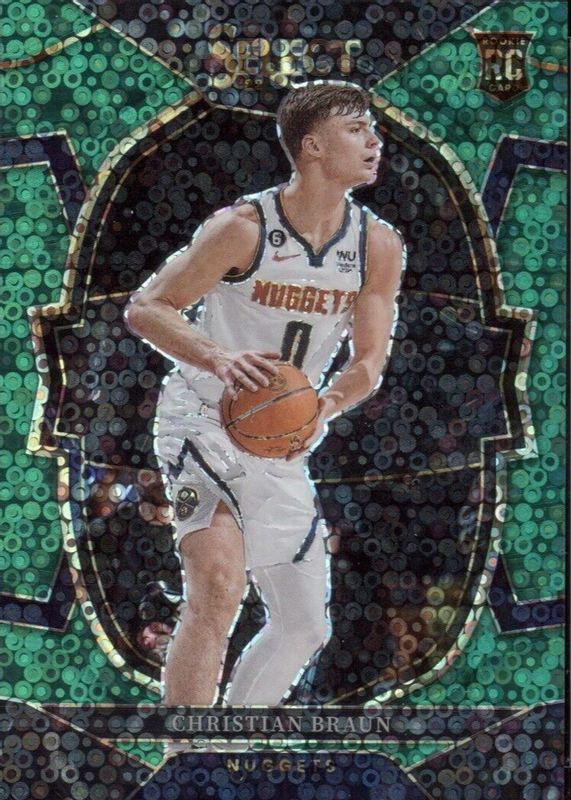 Christian Braun 2022 Select #85 Concourse Green Disco /5 Rookie PSA 10