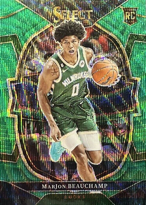 MarJon Beauchamp 2022 Select #75 Concourse Green Wave /50 Rookie SGC 10