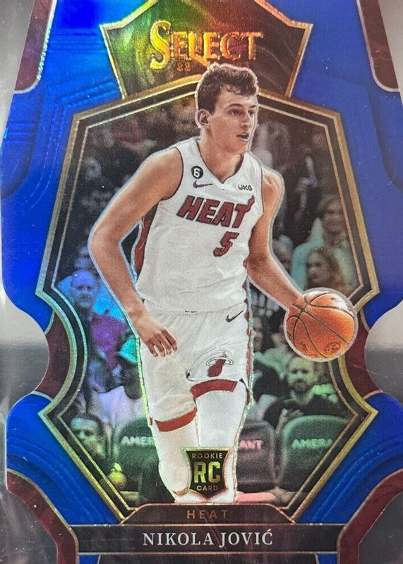 Nikola Jovic 2022 Select #170 Premier Level Blue Die-Cut /249 Rookie PSA 10