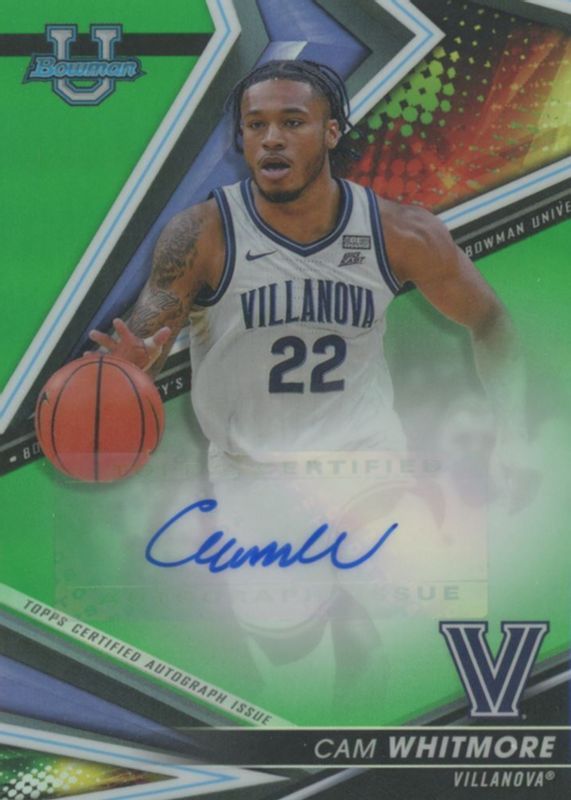 Cam Whitmore 2022 Bowman's Best University #BOA-CW Best of 2022 Autographs - Green Refractor /99 PSA 10