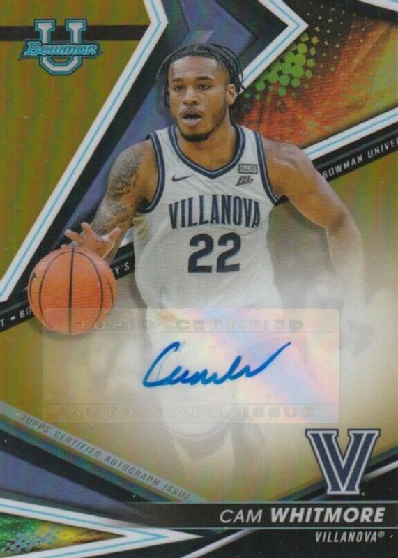 Cam Whitmore 2022 Bowman's Best University #BOA-CW Best of 2022 Autographs - Gold Refractor /50 RAW