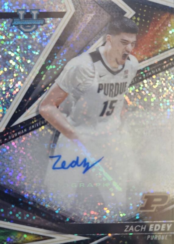 Zach Edey 2022 Bowman's Best University #BOA-ZE Best of 2022 Autographs - Speckle Refractor /25 BGS 9.5