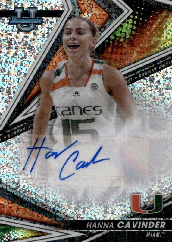 Hanna Cavinder 2022 Bowman's Best University #BOA-HAC Best of 2022 Autographs - Speckle Refractor /25 BGS 9.5