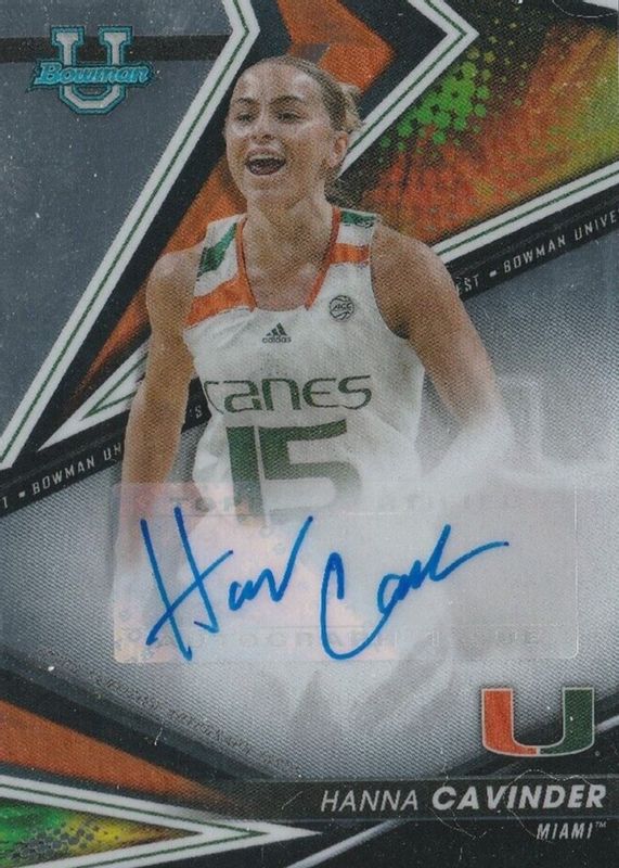 Hanna Cavinder 2022 Bowman's Best University #BOA-HAC Best of 2022 Autographs RAW