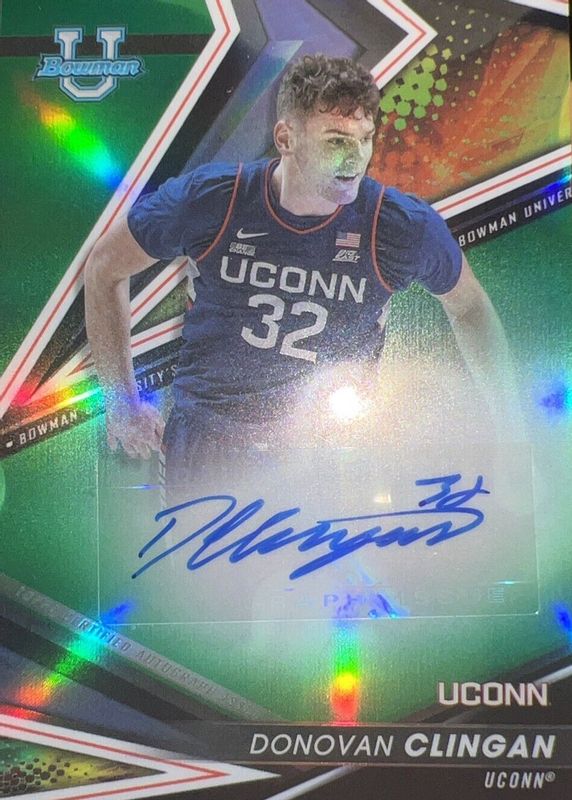 Donovan Clingan 2022 Bowman's Best University #BOA-DC Best of 2022 Autographs - Green Refractor /99 PSA 10