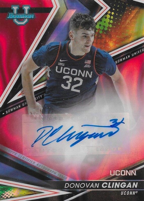 Donovan Clingan 2022 Bowman's Best University #BOA-DC Best of 2022 Autographs - Red Lava Refractor /5 PSA 9