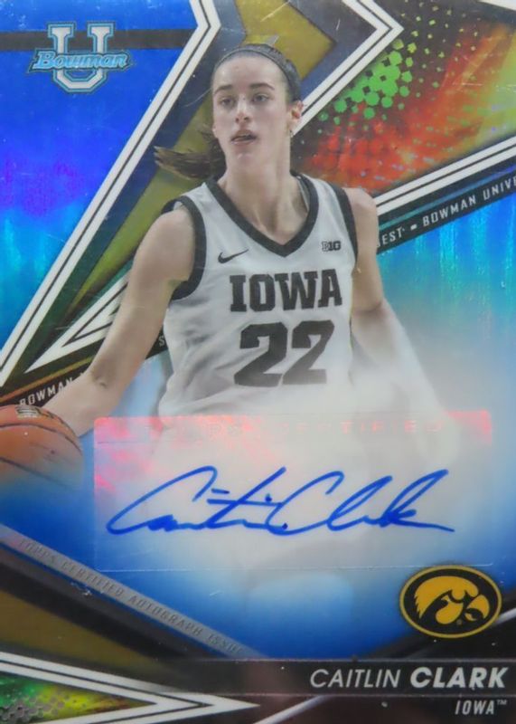 Caitlin Clark 2022 Bowman's Best University #BOA-CC Best of 2022 Autographs - Blue Refractor /150 PSA 10