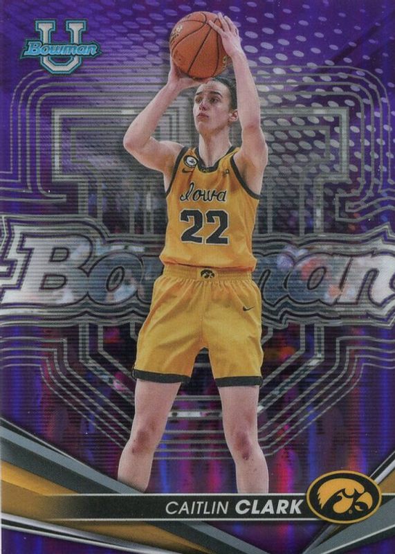 Caitlin Clark 2022 Bowman's Best University #50 Purple Refractor /250 SGC 10