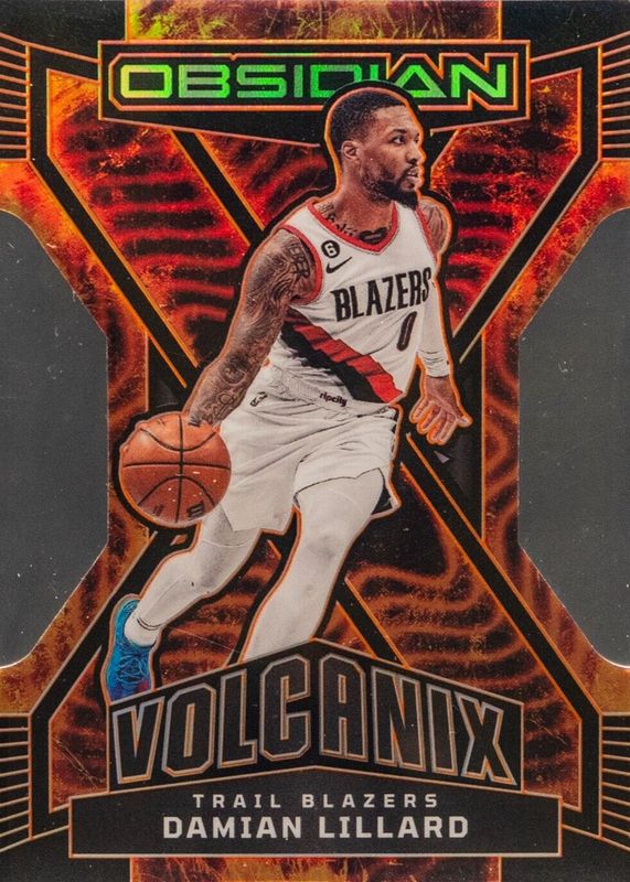 Damian Lillard 2022 Obsidian #33 Volcanix /(SSP) PSA 9