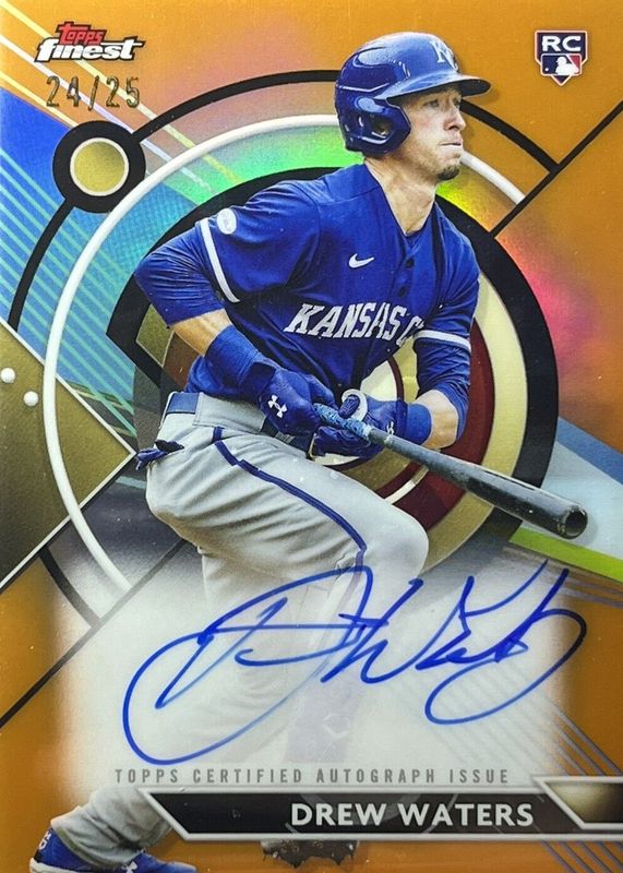 Drew Waters 2023 Topps Finest #FA-DWA Finest Autographs - Orange Refractor /25 Rookie SGC 10