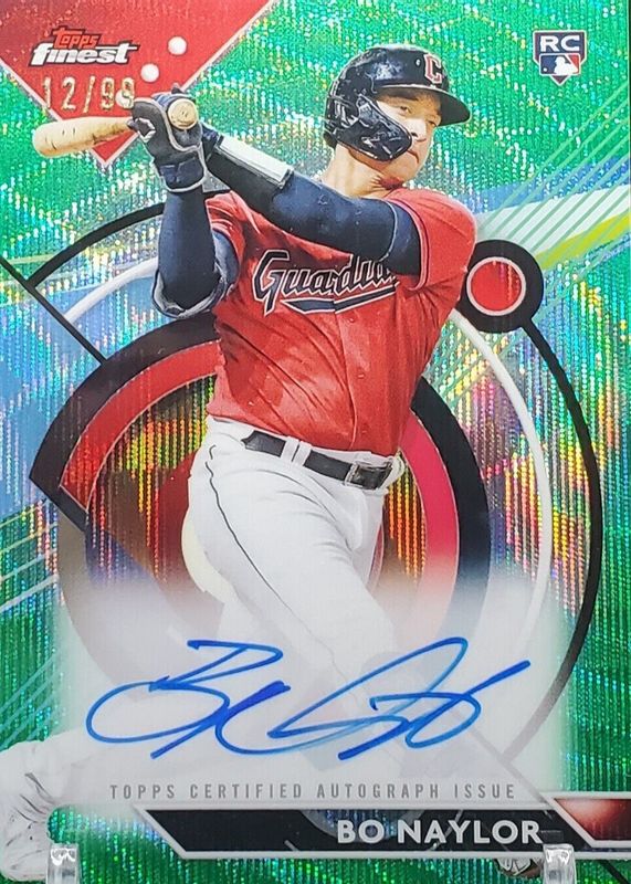 Bo Naylor 2023 Topps Finest #FA-BN Finest Autographs - Green Wave Refractor /99 Rookie RAW