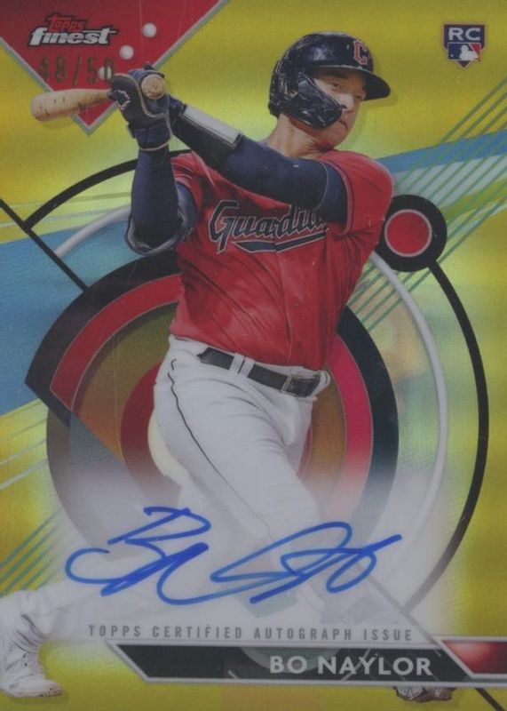 Bo Naylor 2023 Topps Finest #FA-BN Finest Autographs - Gold Refractor /50 Rookie RAW