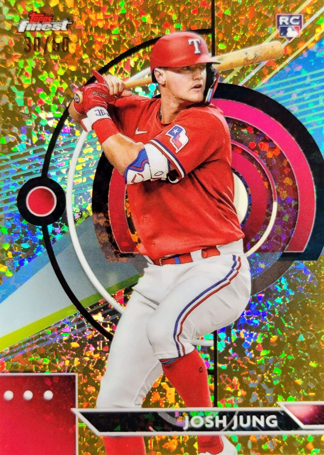 Josh Jung 2023 Topps Finest #75 Gold Mini-Diamond Refractor