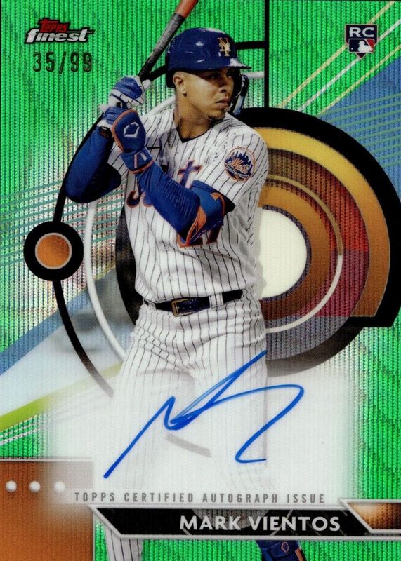 Mark Vientos 2023 Topps Finest #FA-MVI Finest Autographs - Green Wave Refractor /99 Rookie SGC 10