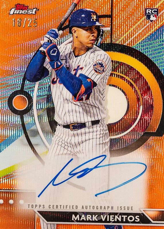 Mark Vientos 2023 Topps Finest #FA-MVI Finest Autographs - Orange Wave Refractor /25 Rookie SGC 9.5