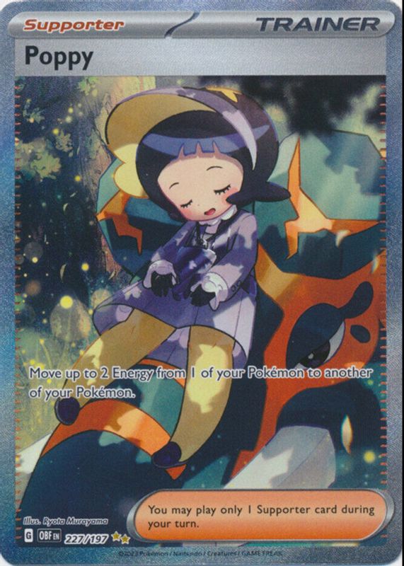 Poppy 2023 Scarlet & Violet: Obsidian Flames #227/197 Special Illustration Rare (Full Art) SGC 9.5