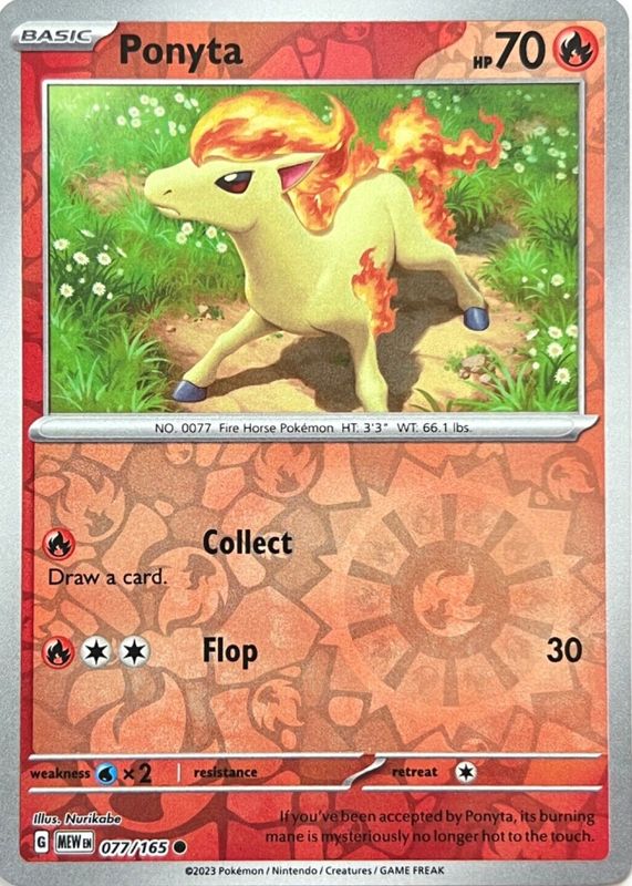 Ponyta 2023 Scarlet & Violet: 151 #077/165 Reverse Holo PSA 10