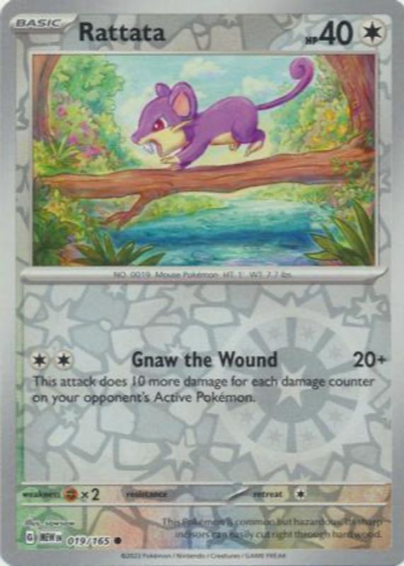 Rattata 2023 Scarlet & Violet: 151 #019/165 Reverse Holo BGS 9.5