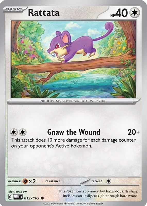 Rattata 2023 Scarlet & Violet: 151 #019/165 Base PSA 7