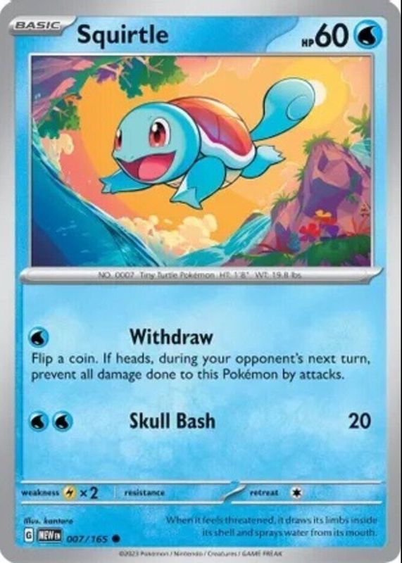 Squirtle 2023 Scarlet & Violet: 151 #007/165 Base SGC 10