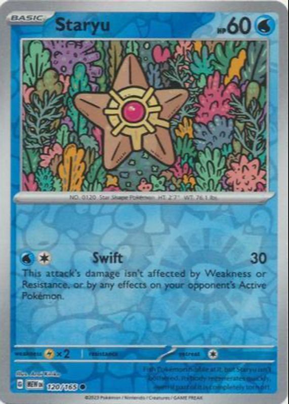 Staryu 2023 Scarlet & Violet: 151 #120/165 Reverse Holo RAW TCG (NEAR MINT)