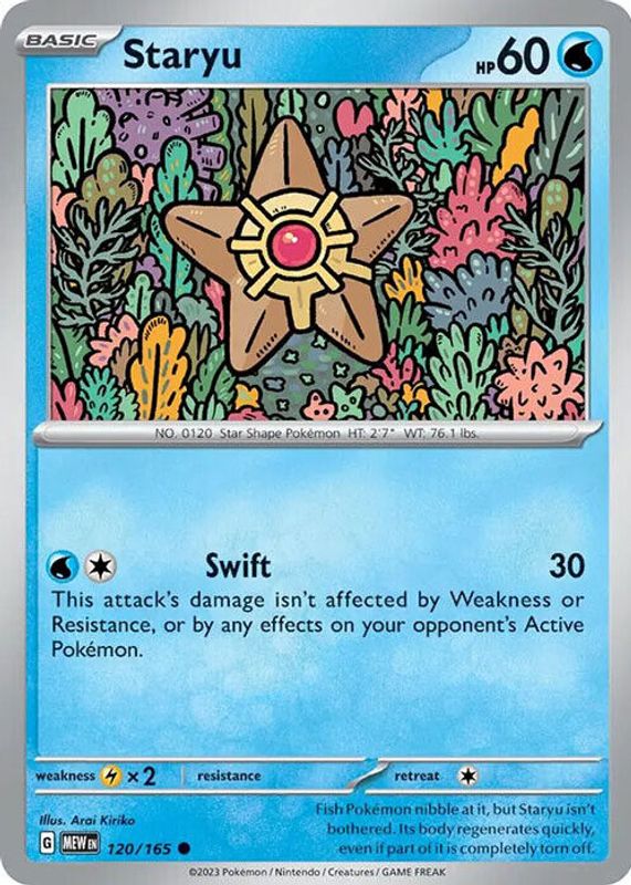 Staryu 2023 Scarlet & Violet: 151 #120/165 Base RAW TCG (NEAR MINT)